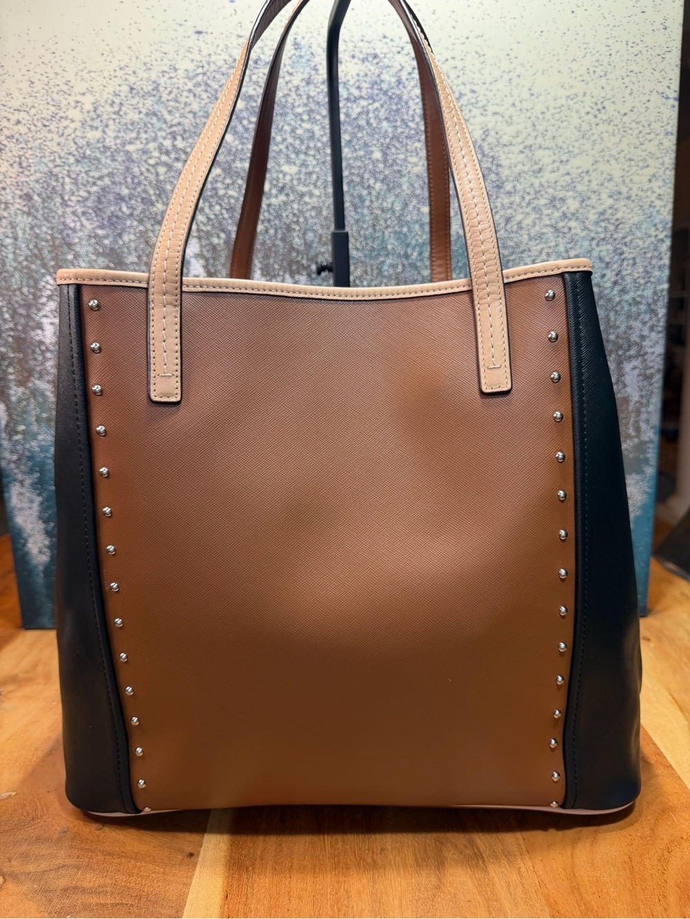 Coach 2014 Old Money Metro Studded Leather Tote Brown/Black (EUC) - Picture 9 of 16
